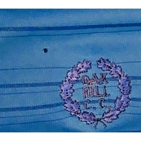 Tiger Woods Collection Nike Dry Fit  Polo Oak Hill Golf Shirt Blue Mens Size Lrg - Picture 3 of 6